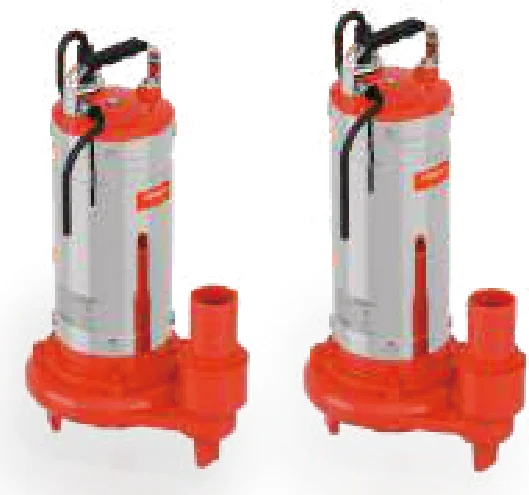 Paire de pompes submersibles pour installation en fosse en marche/secours